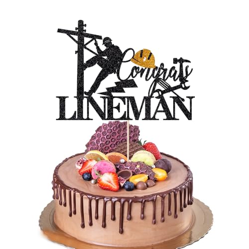 Congrats Lineman Graduation Cake Topper | Class of 2026 Decor