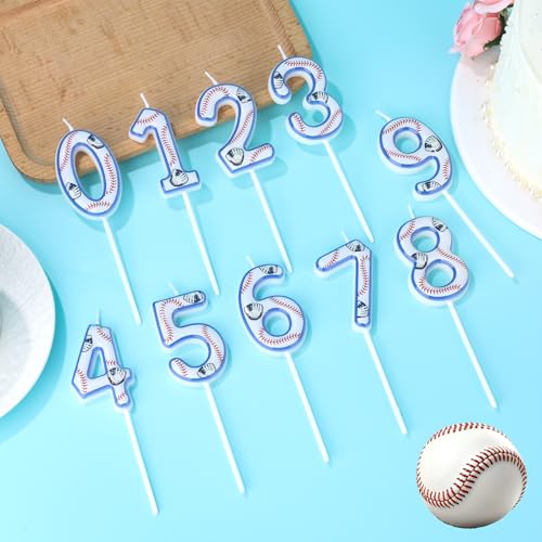 Baseball Number 6 Birthday Candle - Sports Cake Topper Decoration