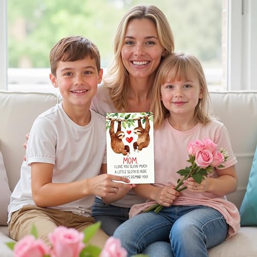 Funny Sloth Mother's Day Card - I Love You Slow Much