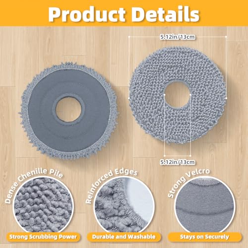 LOVECO 8-Pack Mop Pads for Roborock Qrevo Robot Vacuum | Washable Microfiber