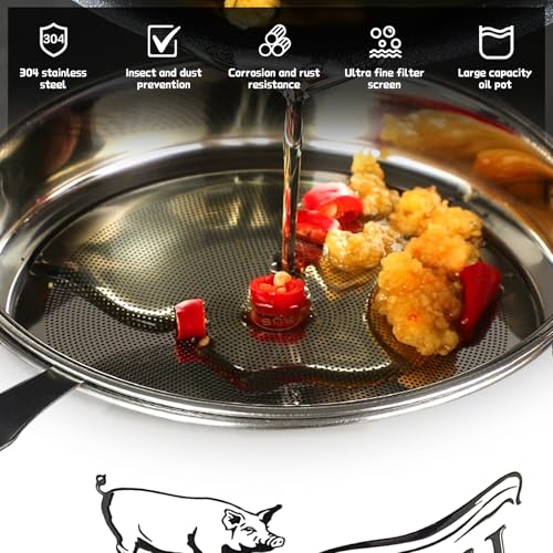 QMET 1.3L Bacon Grease Container with Fine Mesh Strainer - White