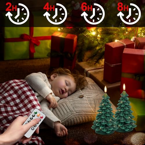 Lasumora Christmas Tree Flameless Candles with Remote Timer - B-Fairy Lights