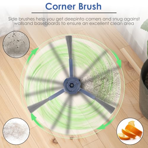 6-Pack Side Brushes for Eufy C20 Omni Robot Vacuum - Nylon Replacement Parts