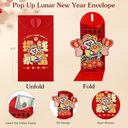 D4DREAM Chinese New Year Card & 3D Red Envelope Set 2026