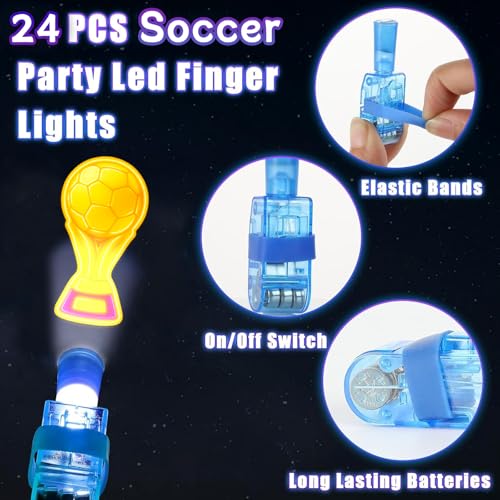 24PCS Soccer LED Finger Lights - Fun Party Favors for Kids