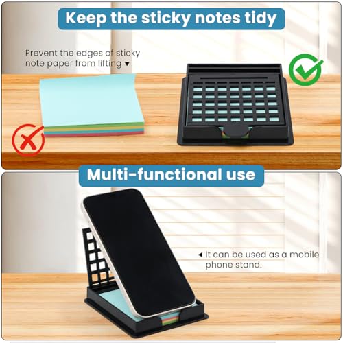 Black Sticky Note Holder with 5 Stencils & 100 Post-It Notes