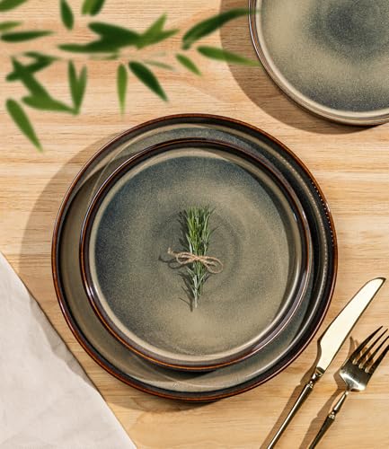 Ceramic Dinnerware Set for 4 - 16-Piece Cocoa Mocha Finish