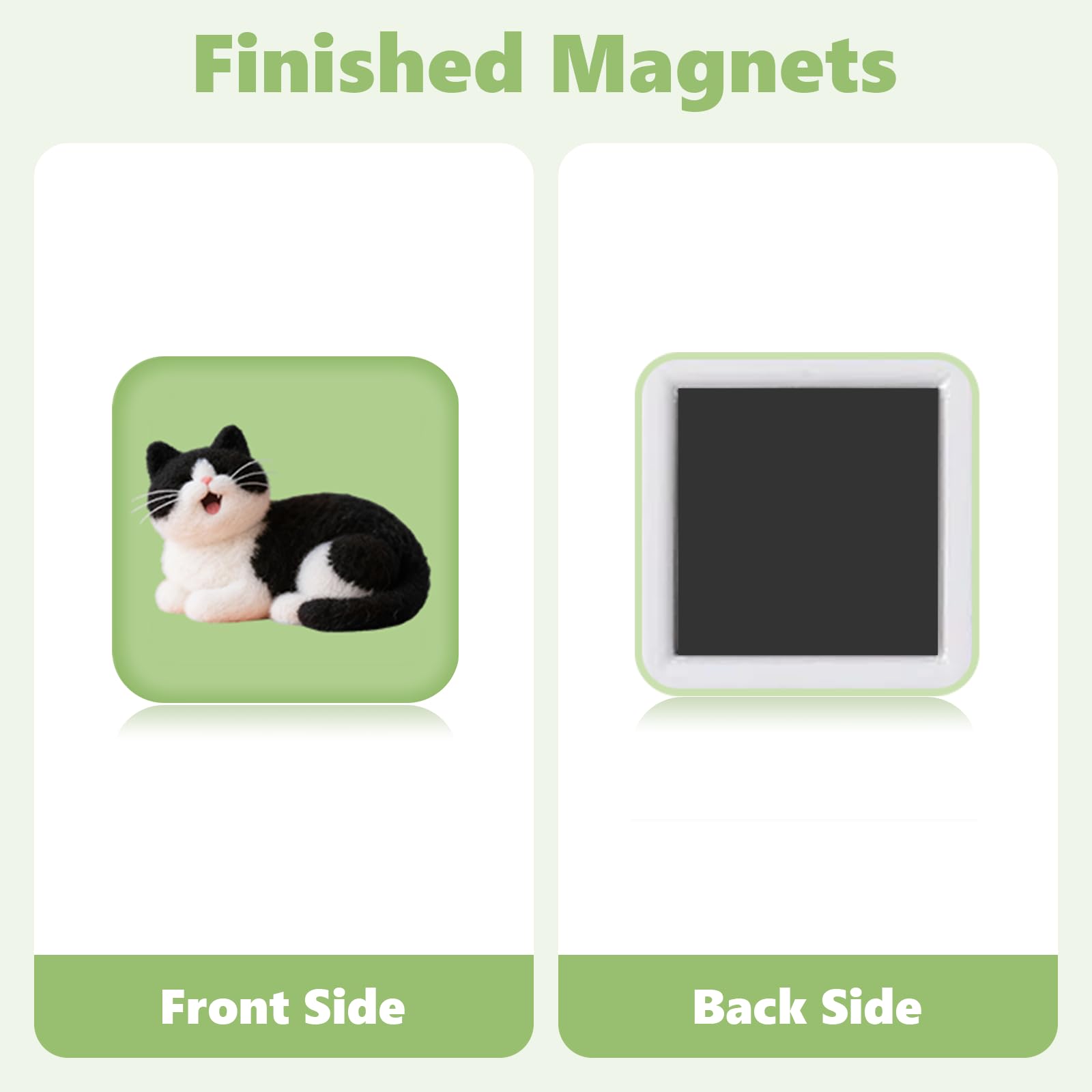 100 Sets 50mm Square Magnets Supplies 1.97 Fridge Magnet Maker Supplies DIY Fridge Magnets Making Set for Square Magnets Maker, Including Metal Cover, Mylar, Plastic Back Cover&Soft Magnet