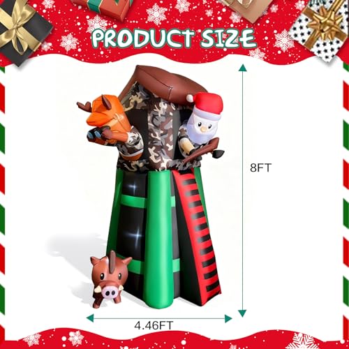 8 FT Christmas Inflatable Decorations Hunting Santa and Deer Outdoor