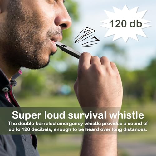 120 dB Emergency Whistles for Teachers, Flat Self Defense Safety Whistle Keychain for Women Outdoor Hiking Dog Signal