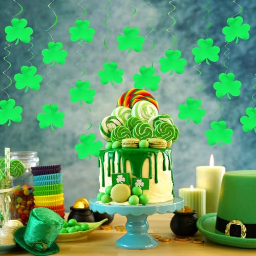 30Pcs Green Swirl Decorations for St. Patrick's Day Party