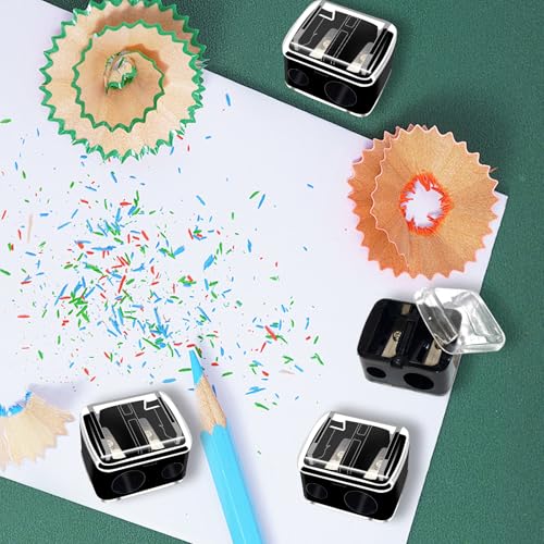 Bilkeru 6 Pcs Dual-Hole Makeup Pencil Sharpener for Eyebrow & Eyeliner