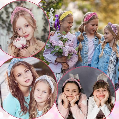 Sequin Knotted Headband for Women and Girls - Sparkly Wide Hair Accessory