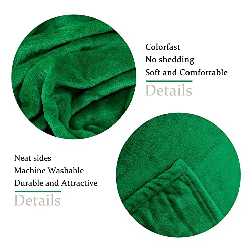 NANPIPER Emerald Green Baby Blanket - Super Soft Fleece Throw 30"x40"