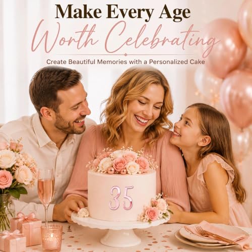 Rose Gold Acrylic Number Cake Toppers Set 0-9 Birthday Party Decor