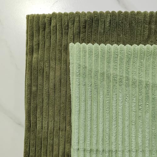 Forest Green Corduroy Throw Pillow Covers - Set of 2, 18x18