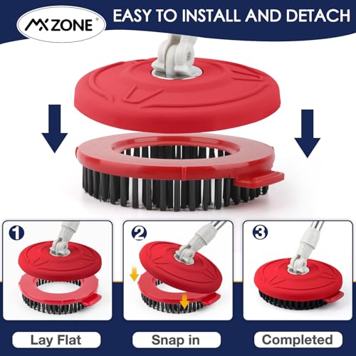 Round Scrub Brush Head for Hurricane 360 Spin Mop - 6.2"