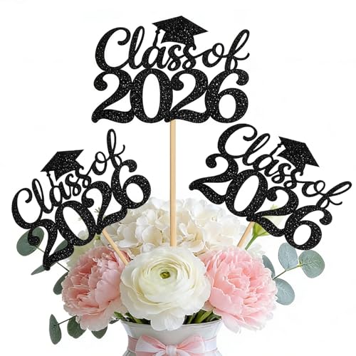 Class of 2026 Graduation Cake Toppers & Centerpieces - 12PCS