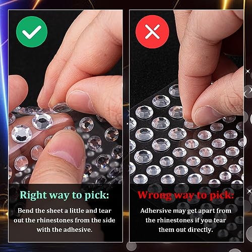 BELLEBOOST 12 Sheets Face Gem Stickers Set with Rhinestones and Makeup Glue