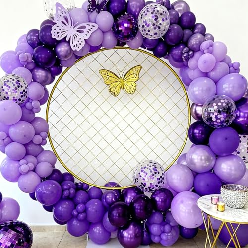Purple Confetti Balloons Kit - 60pcs 12inch for Parties & Celebrations