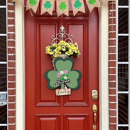 12 Inch St Patrick's Day Shamrock Wreath for Front Door