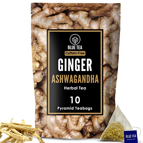 Ginger Ashwagandha Herbal Tea Bags - 10 Count, Caffeine Free