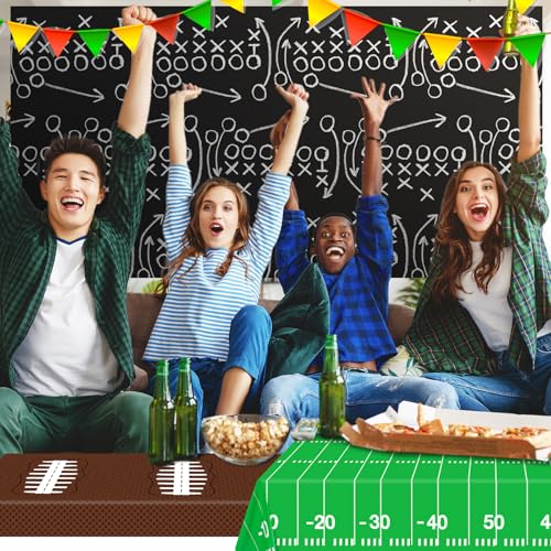 Football Party Decorations - 3 Pack Disposable Tablecloths 54x72in