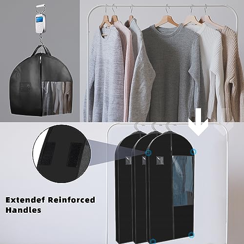 Stykontin 50" Garment Bag with 4" Gusset, Heavy-Duty Black Suit Cover