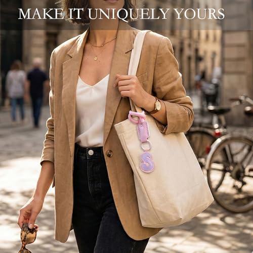 Fizzlup 3D Bubble Letter Keychain - Trendy PU Leather Charm