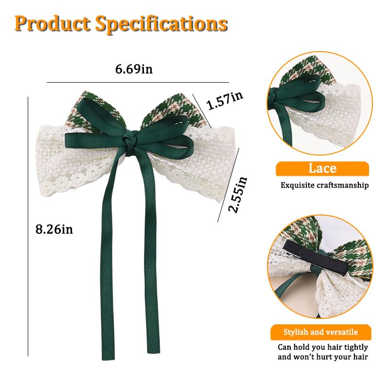 Christmas Plaid Hair Bow Clip Holiday Barrette for Women and Girls
