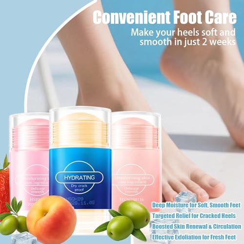 BTYJLEBE Moisturizing Foot Cream Stick for Cracked Heels and Dry Skin (Blue, 40g)