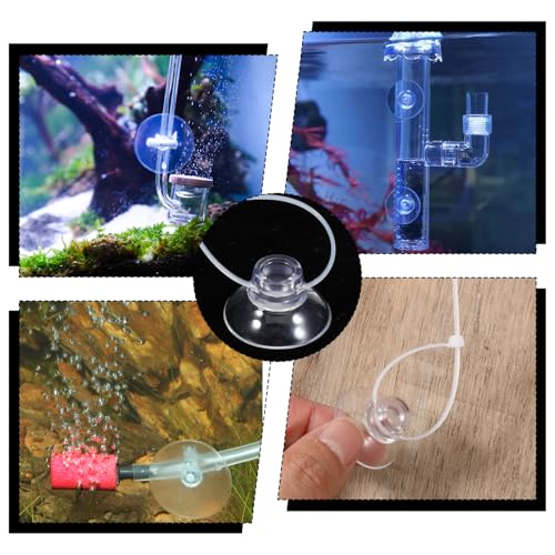 15 Pack Clear Silicone Aquarium Suction Cups with Zip Ties