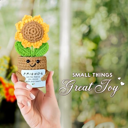 Handcrafted Mini Sunflower Crochet Gift for Friends & Besties