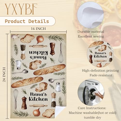 Nana’s Kitchen Waffle Weave Dish Towel - Decorative 16x24 Inch Gift