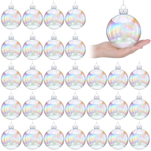 48 Pcs Iridescent Christmas Ornaments Balls 4 Inch Clear Holiday Decorations - Variation of THIS listing