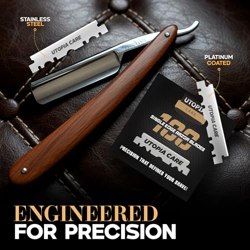 Utopia Care Single Edge Stainless Steel Razor Blades 100 Count