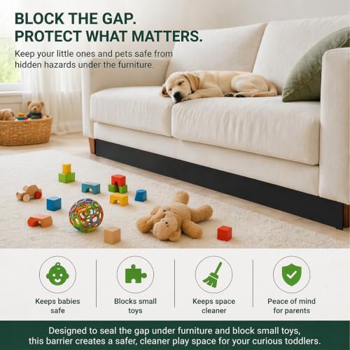 Under Sofa Toy Blocker - 2 Pack Furniture Gap Bumper, 4.3 in