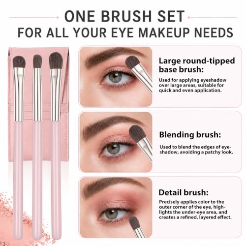 Skrfren 5-Piece Eye Makeup Brush Set with Blending and Angled Brows