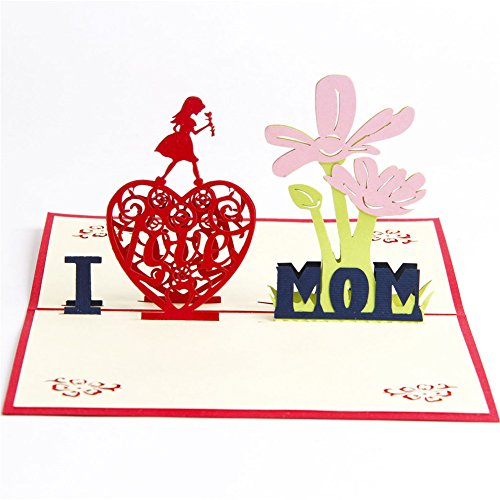 3D Pop-Up Mother's Day Card with Envelope - Unique Gift for Mom