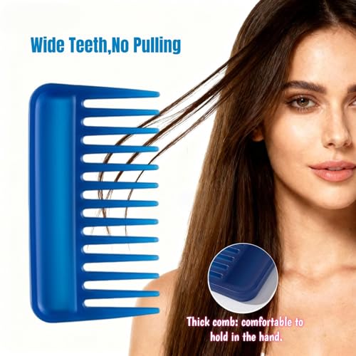 TIKIYOUN 4-Piece Wide Tooth Comb Set Mini Pocket Combs for Curly Hair