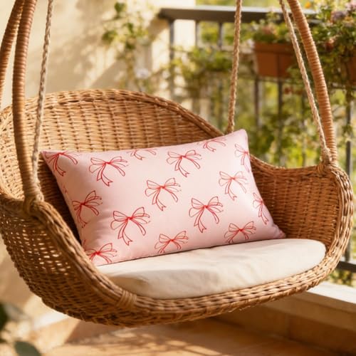 Queen Size Satin Pillowcase with Bow Print | Cooling Silk Pillow Cover