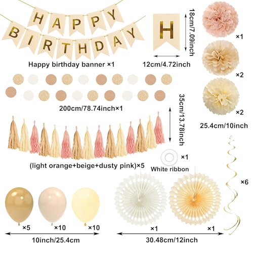 Frigg Champagne Gold Birthday Party Decorations Kit for Women & Girls