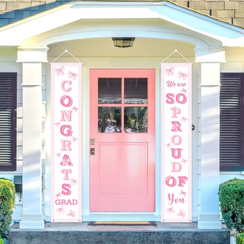 Pink Graduation Banner for Class of 2026 – Congrats Grad Decoration