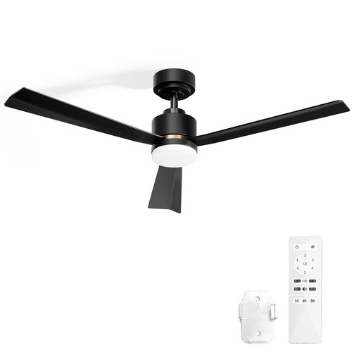 Antarctic Star Ceiling Fans with Light, 52 Inch Low Profile Ceiling Fan with Light and Remote, Flush Mount, Reversible, Low Noise, Black Gold, Dimmable, 1/4/8 Timer, Ceiling Fan for Dorm, Indoor Use