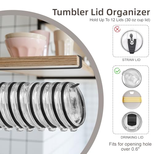 LveSunny Black 1 Pack Tumbler Lid Organizer for Yeti & More - Space Saving