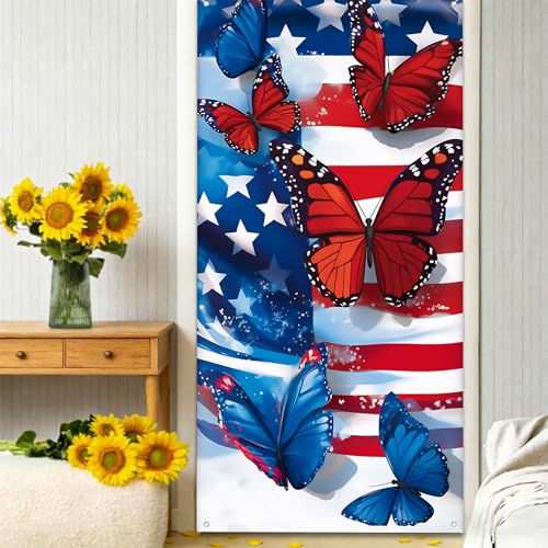 Spring Welcome Door Cover Banner - 71" x 35" Floral Front Door Decoration