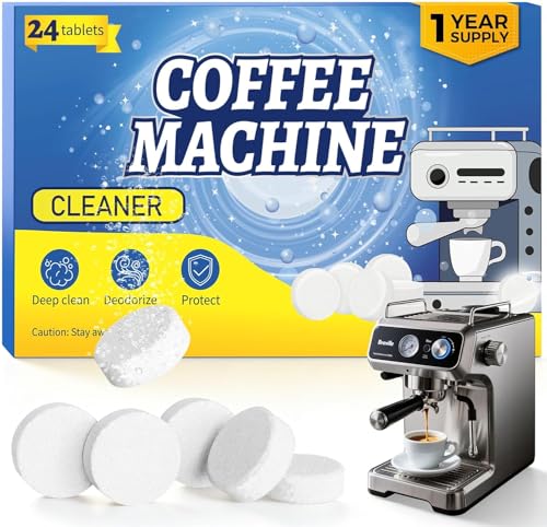 Pakimi 24-Pack Coffee Maker Cleaner Descaler Tablets for Espresso Machines