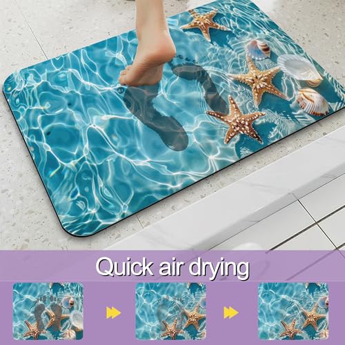 Non-Slip Diatomite Bathroom Mat, Quick Drying 17"x30" Rug