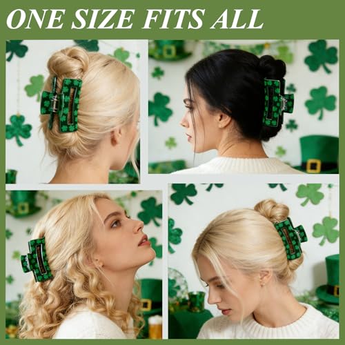 St. Patrick's Day Green Clover Hair Claw Clip Shamrock Hair Accessory