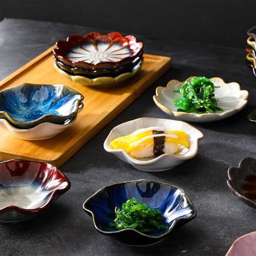 Lotus Leaf Ceramic Jewelry Dish - Starry Sky Blue Trinket Tray for Rings